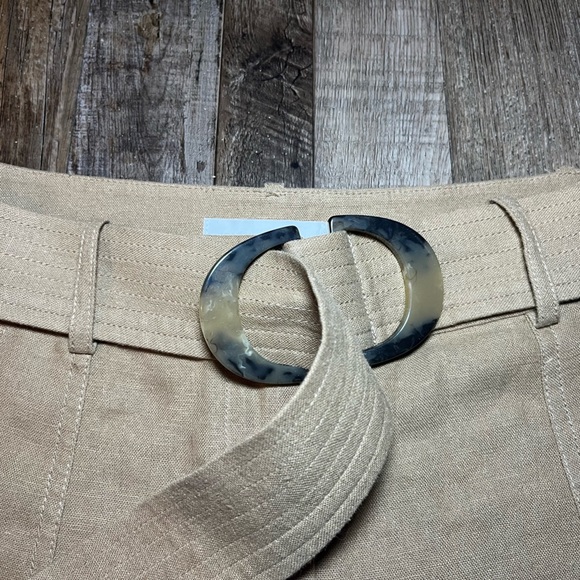 JONATHAN SIMKHAI Sutter Linen-blend Belted Cargo Shorts In Topaz Small - Picture 3 of 6